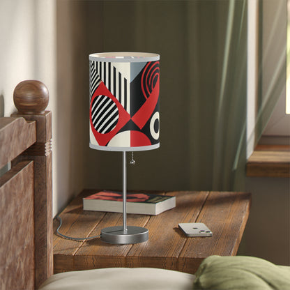 Red, Black & White Abstract - Lamp on a Stand, US|CA plug