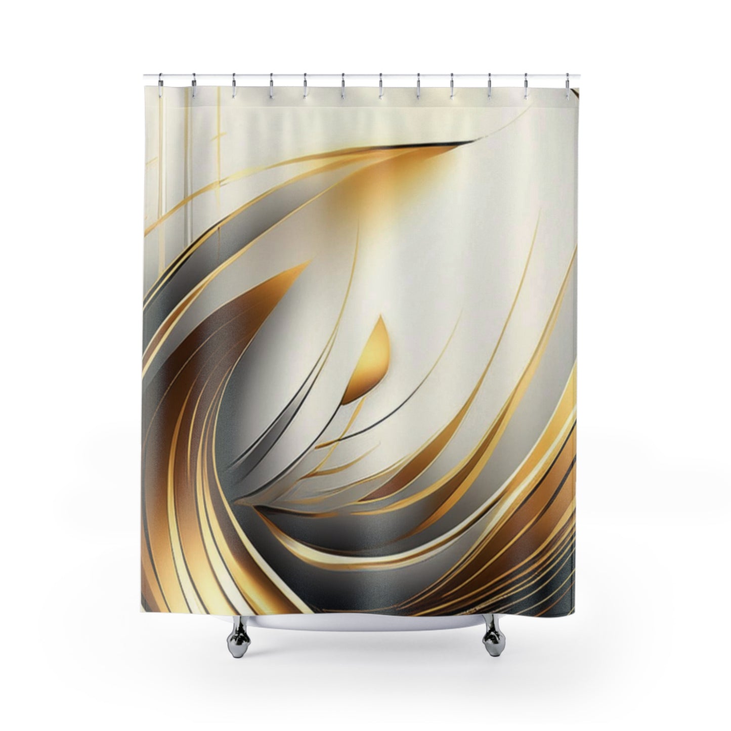 Gold Art Swirl - Shower Curtain