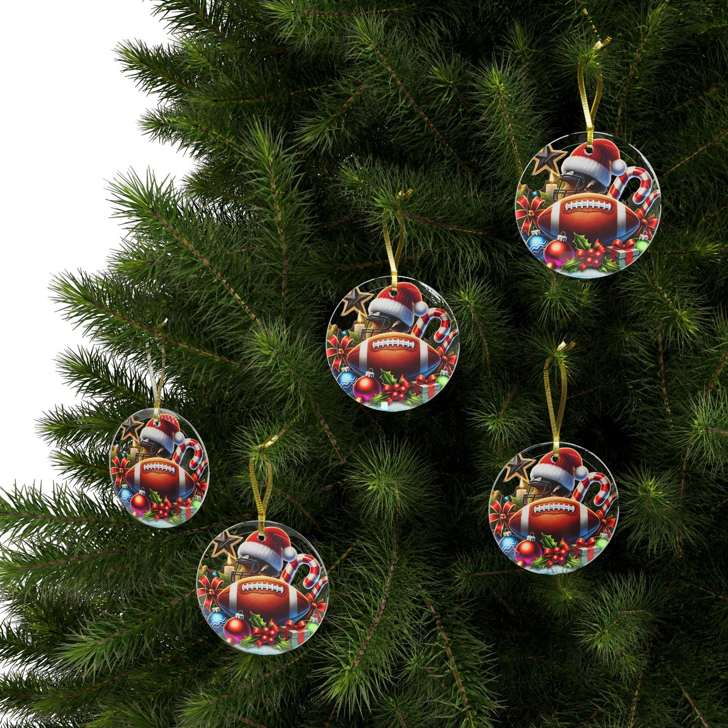 Football Christmas - Glass Ornaments