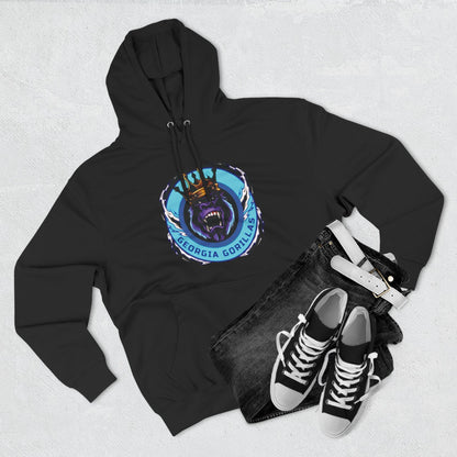 Georgia Gorillas (Blue) - Three-Panel Fleece Hoodie - Creatively Designed Shop