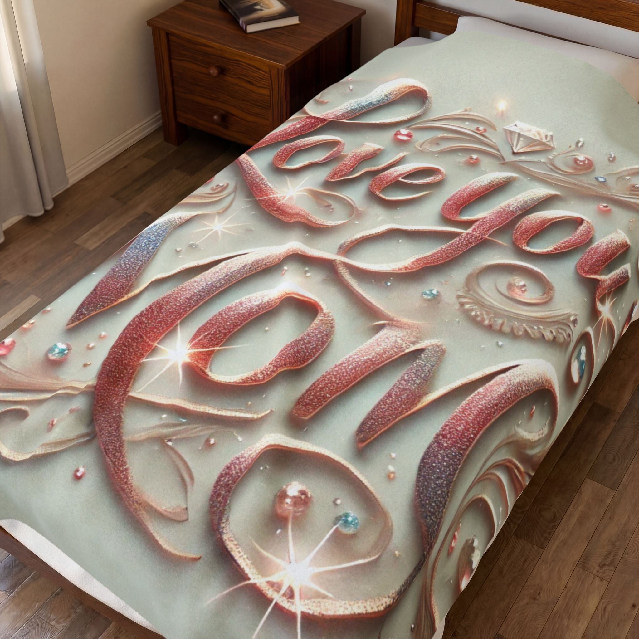 Love You Mom - Velveteen Plush Blanket