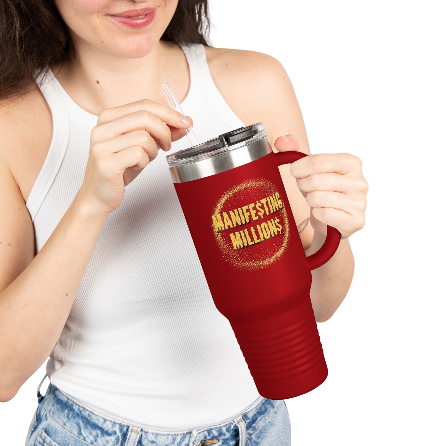 "Manifesting Millions" - Insulated Travel Mug, 40oz