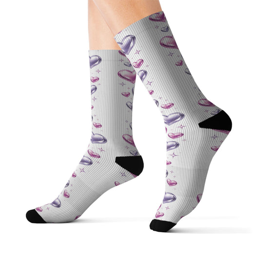 Purple & Pink Hearts Socks