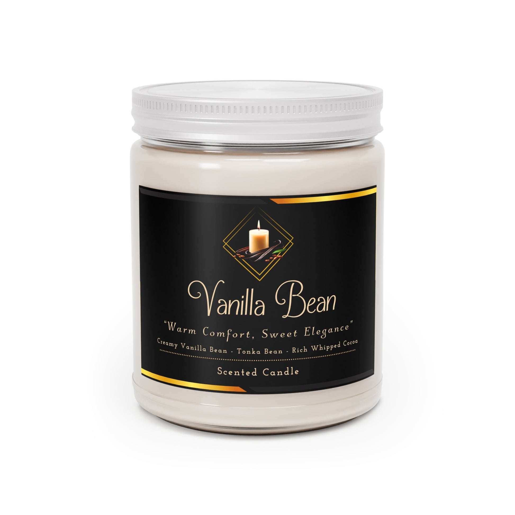Vanilla Bean - Scented Candles, 9oz - Creatively Designed Shop