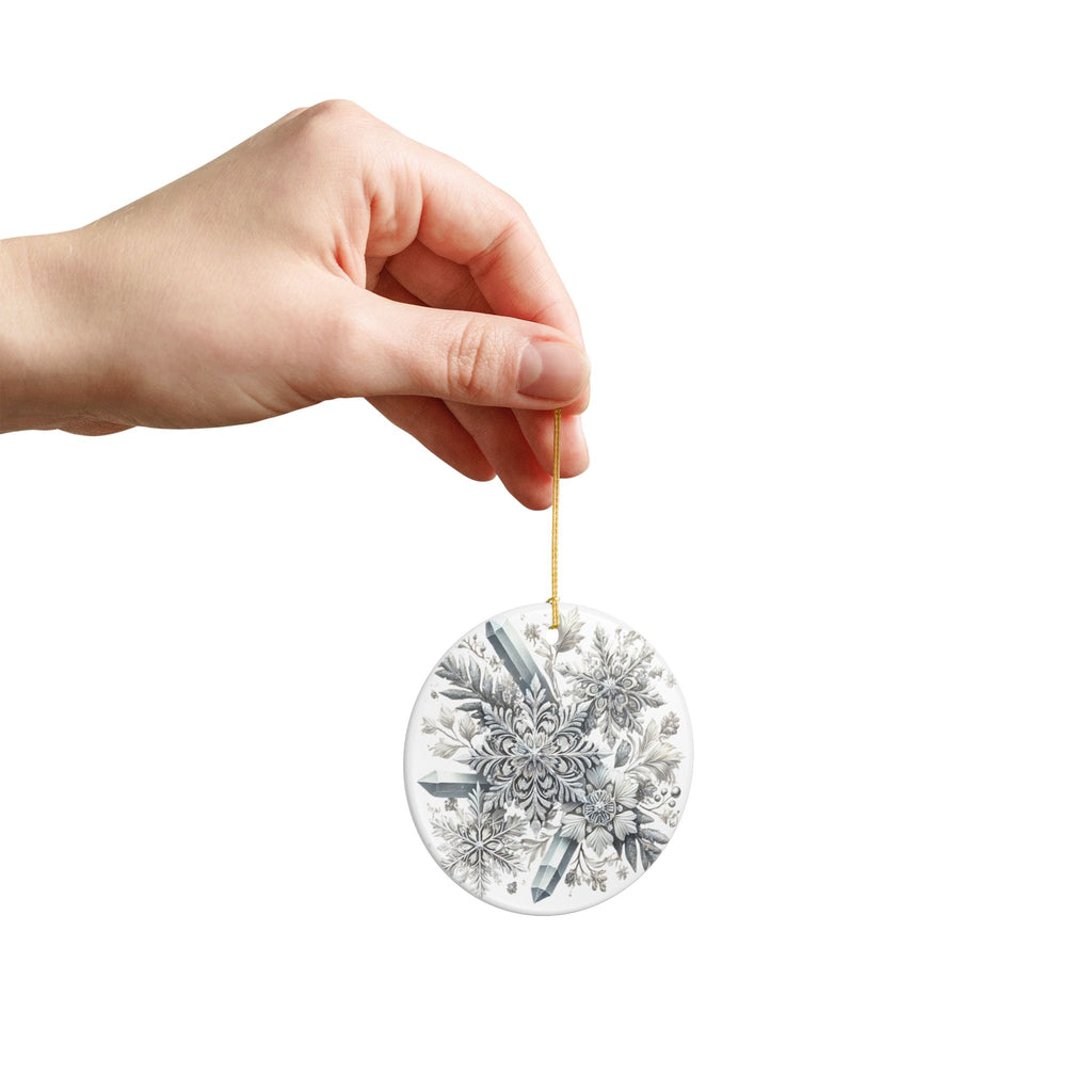 Snowflakes & Ice Crystals - Ceramic Decoration Ornament, (1pc)