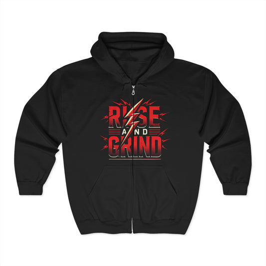 Rise and Grind - Unisex Heavy Blend™ Full Zip Hooded Sweatshirt