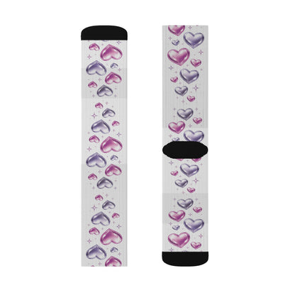 Purple & Pink Hearts Socks
