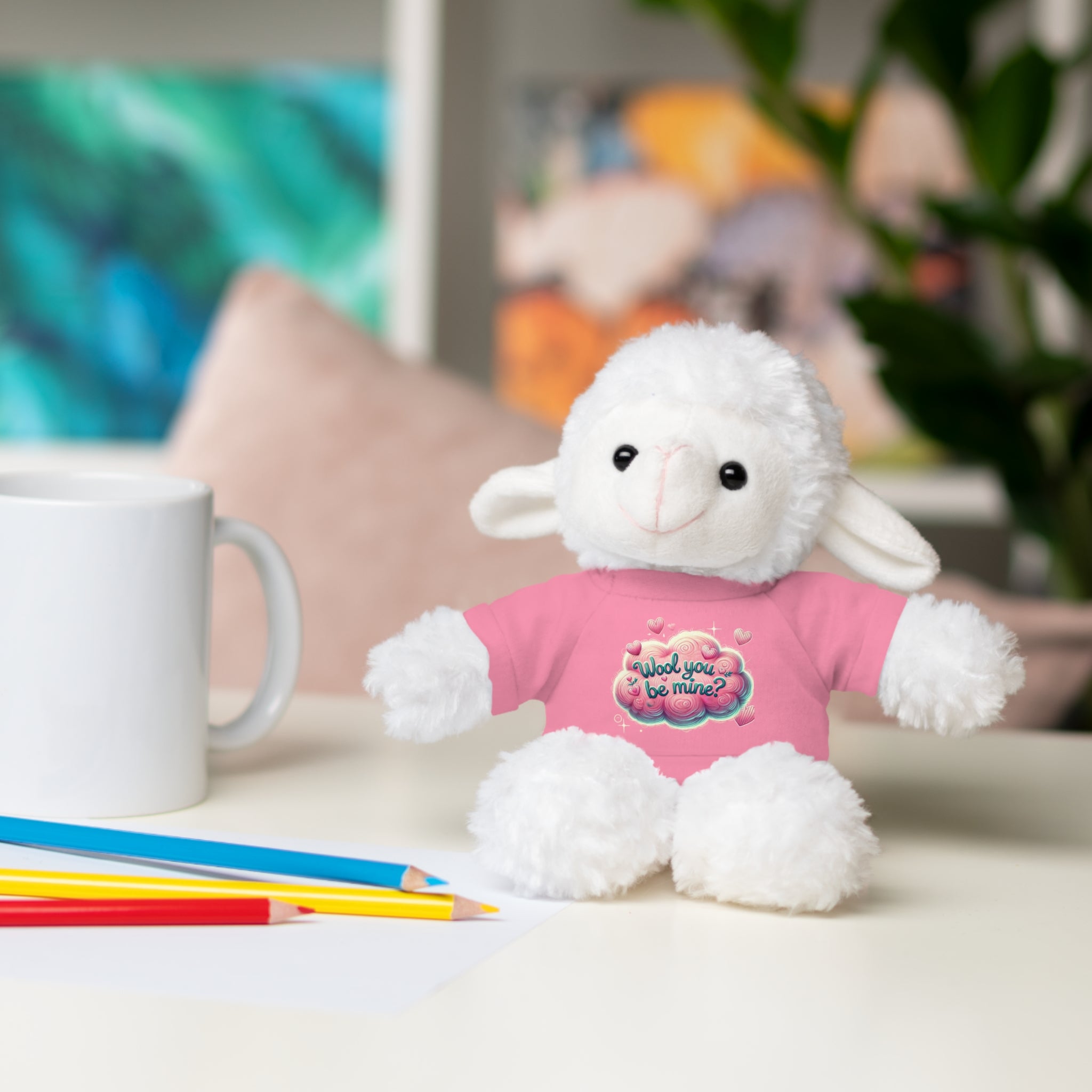 'Wool You Be Mine?' - Stuffed Sheep with Tee