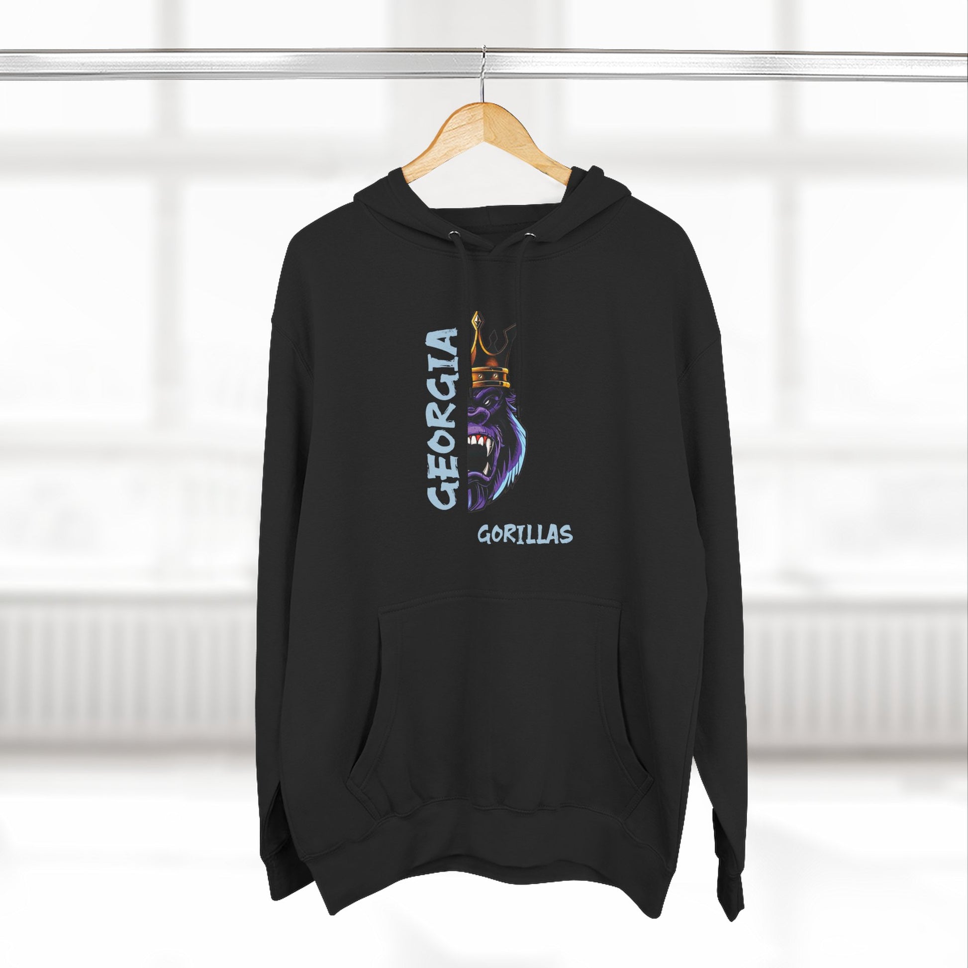 Georgia Gorillas - Three-Panel Fleece Hoodie - Creatively Designed Shop