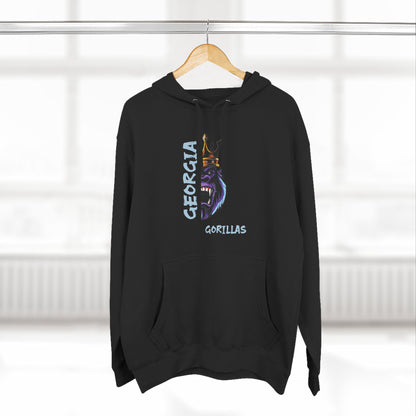 Georgia Gorillas - Three-Panel Fleece Hoodie - Creatively Designed Shop