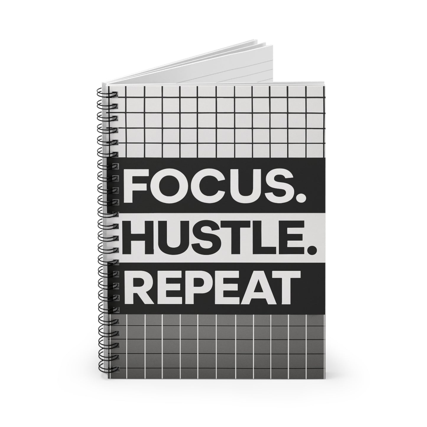 Focus. Hustle. Repeat - Spiral Notebook