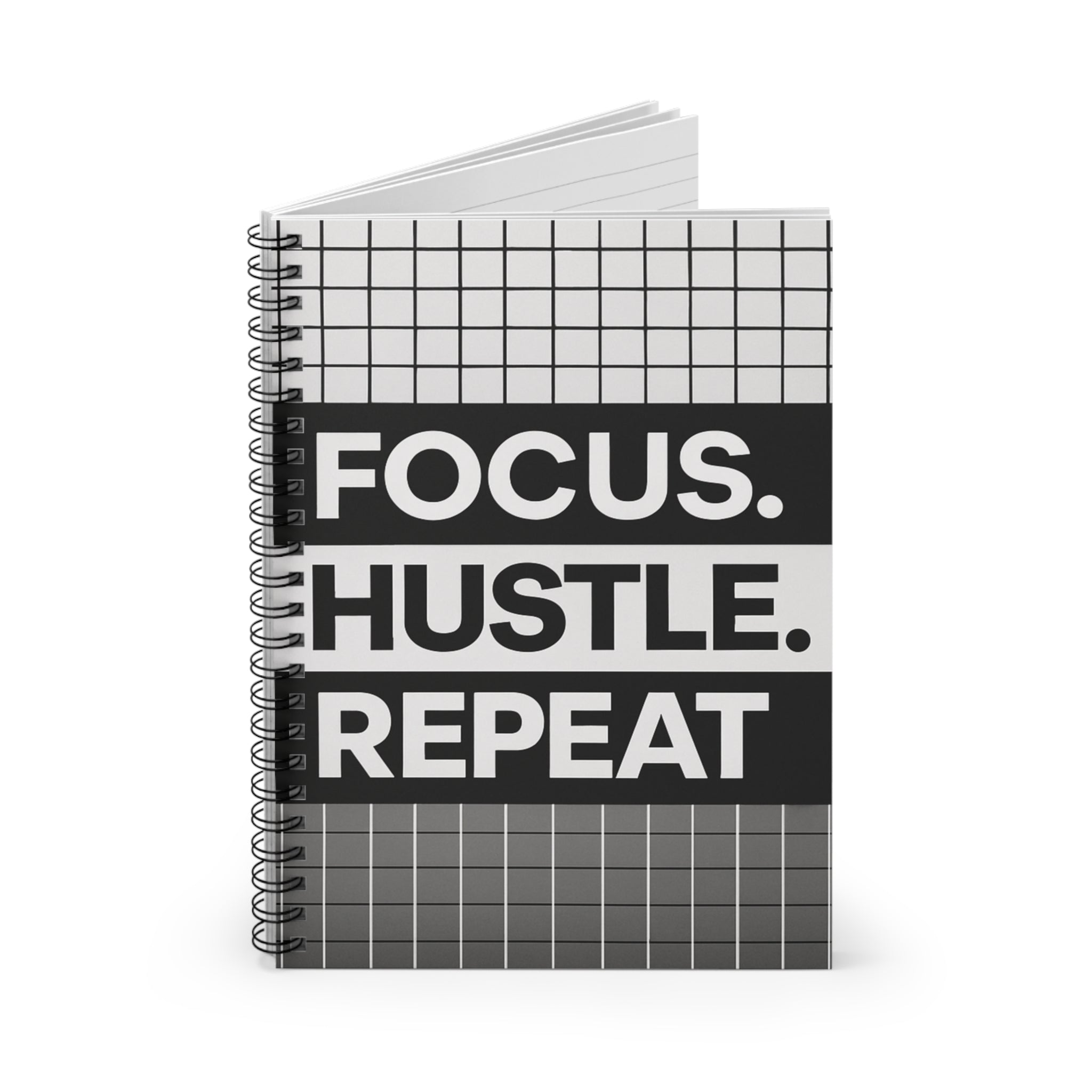 Focus. Hustle. Repeat - Spiral Notebook