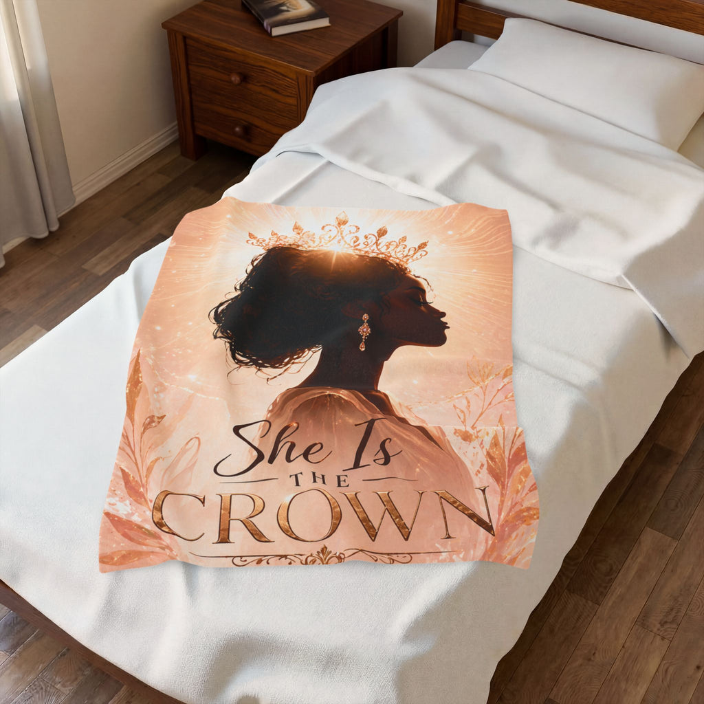 She Is the Crown - Velveteen Plush Blanket