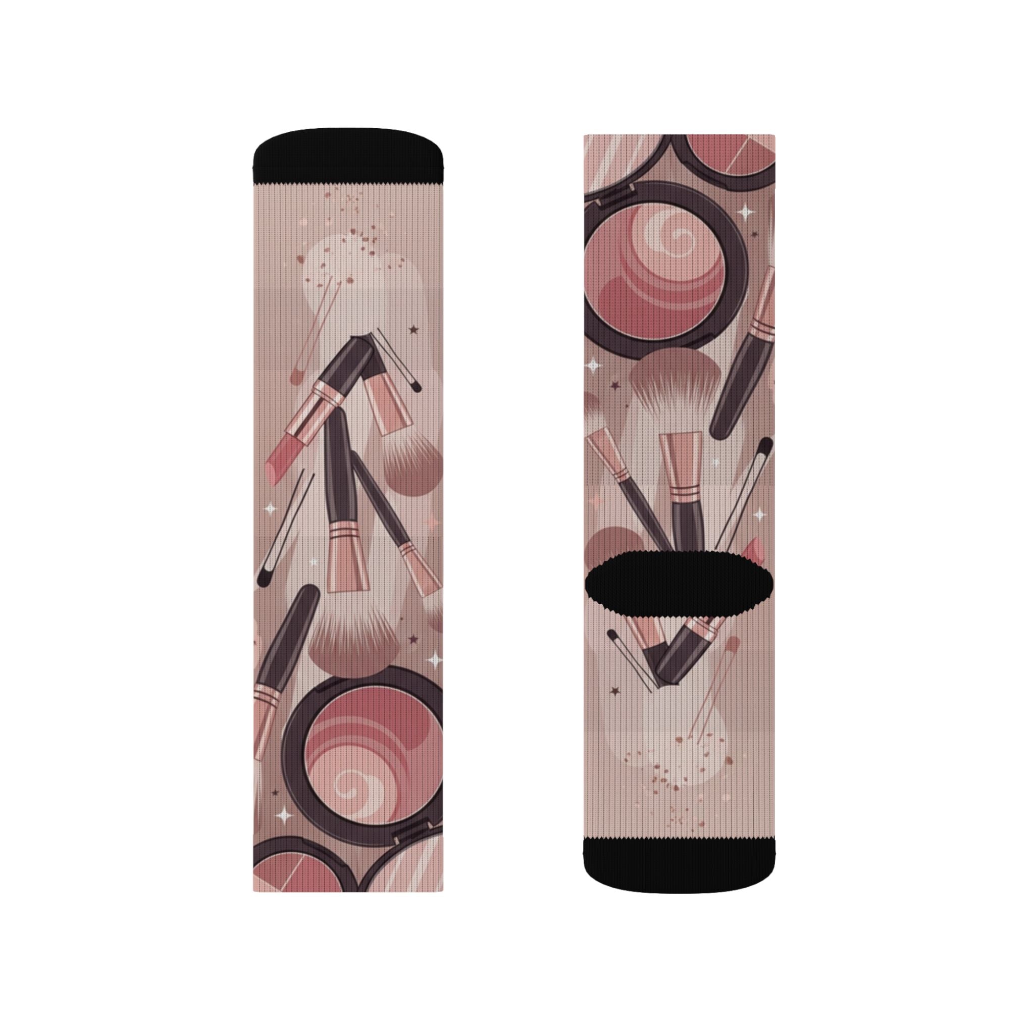 Makeup Icons Collage Socks