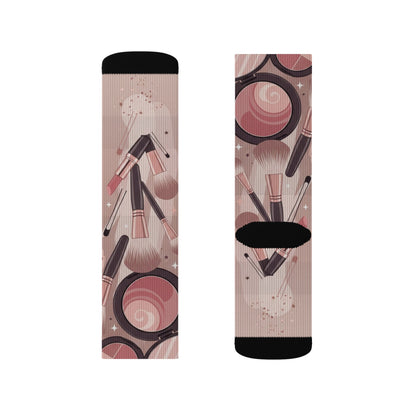 Makeup Icons Collage Socks