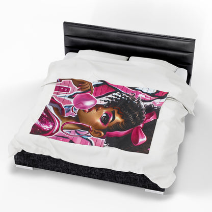 Pink Attitude - Velveteen Plush Blanket