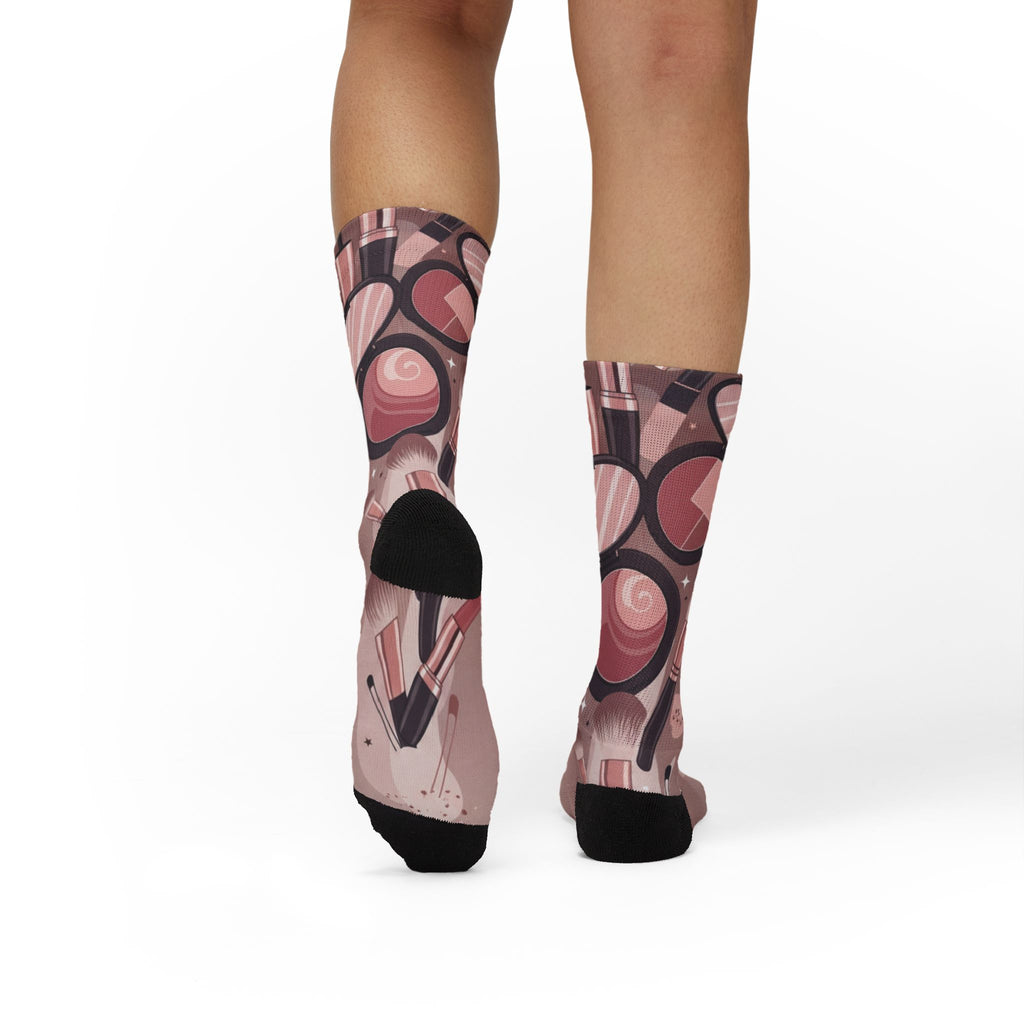 Makeup Icons Collage Socks