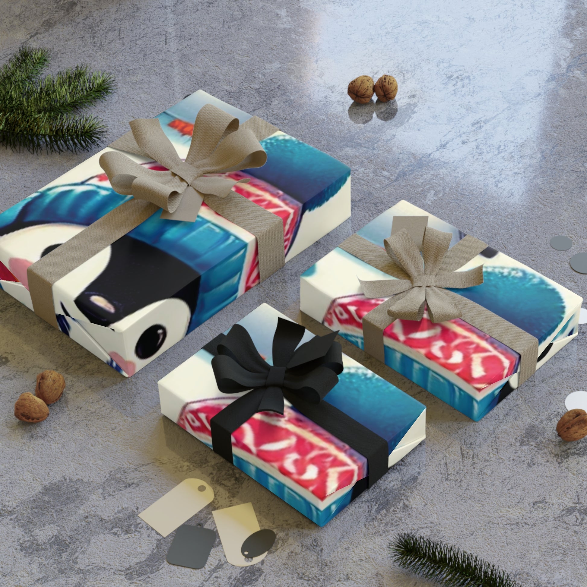 Penguins & Polar Bears - Gift Wrapping Paper Rolls, 1pc - Creatively Designed Shop