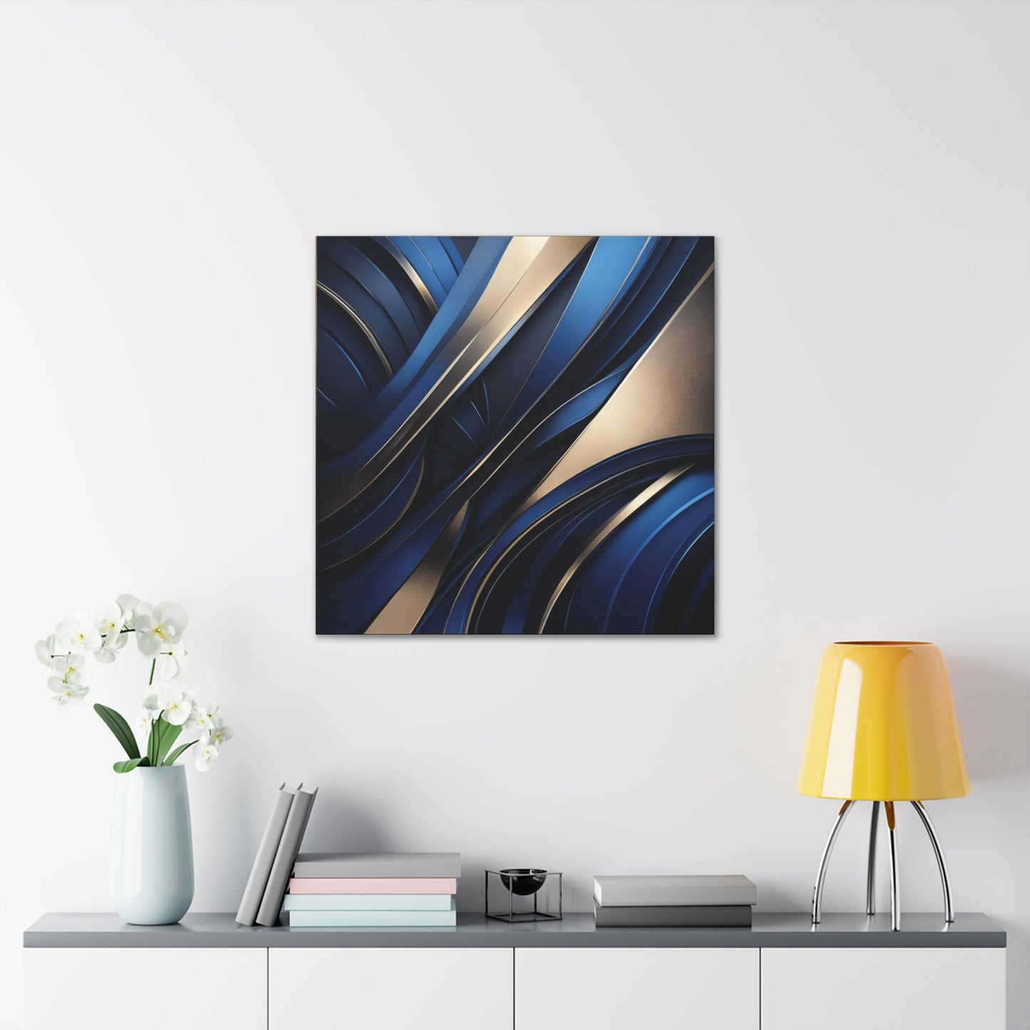 Abstract Blue & Gold - Canvas Gallery Wraps