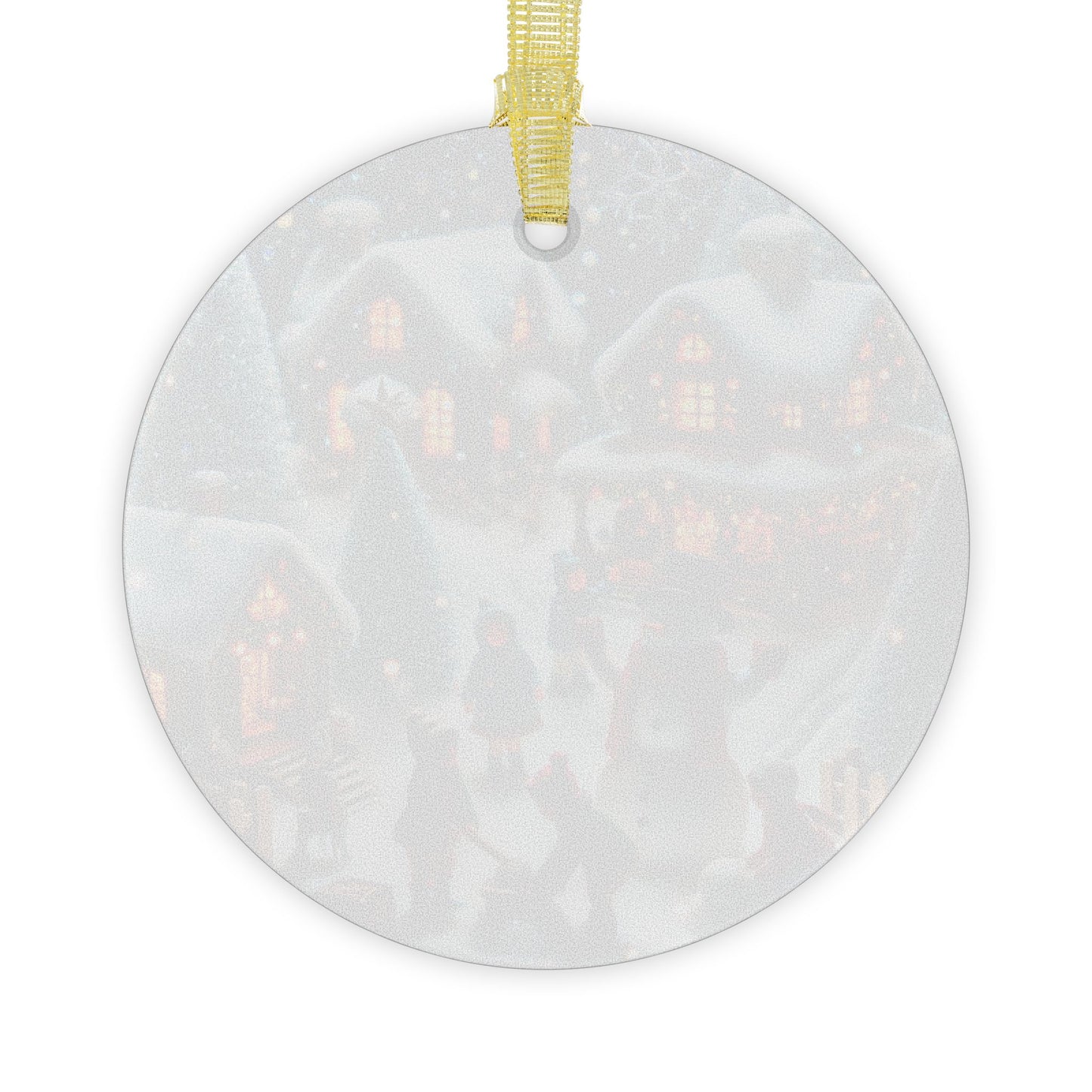 Winter Village Scene - Glass Ornaments