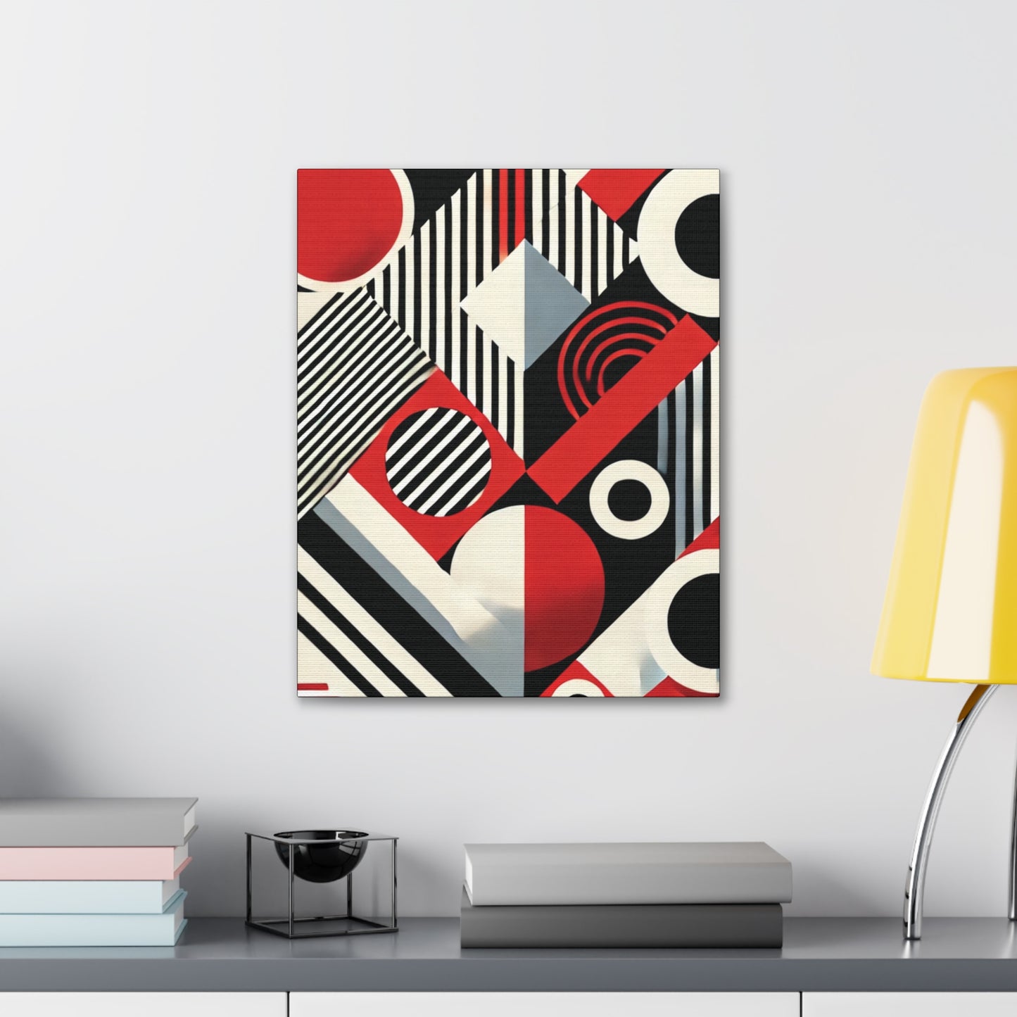 Red, Black & White Abstract - Canvas Gallery Wraps