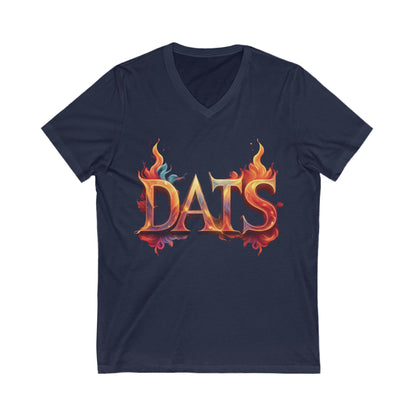 DATS Fire - Unisex Jersey Short Sleeve V-Neck Tee