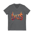 DATS Fire - Unisex Jersey Short Sleeve V-Neck Tee