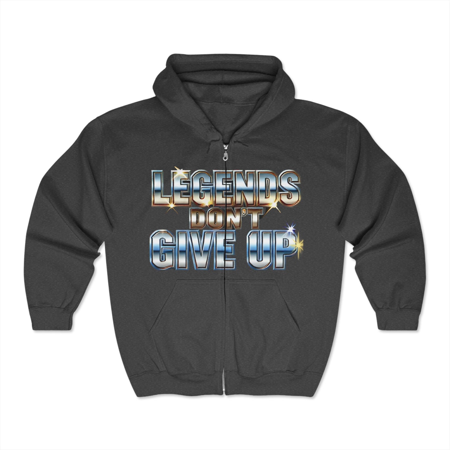 Legends Don't Give Up - Unisex Heavy Blend™ Full Zip Hooded Sweatshirt - Creatively Designed Shop