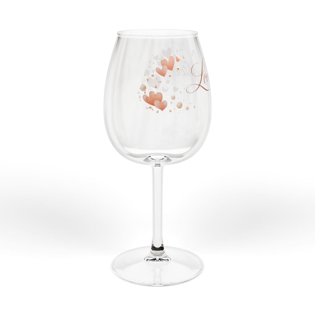 To Love & Laughter – Heart Design Wine Glass (12oz)
