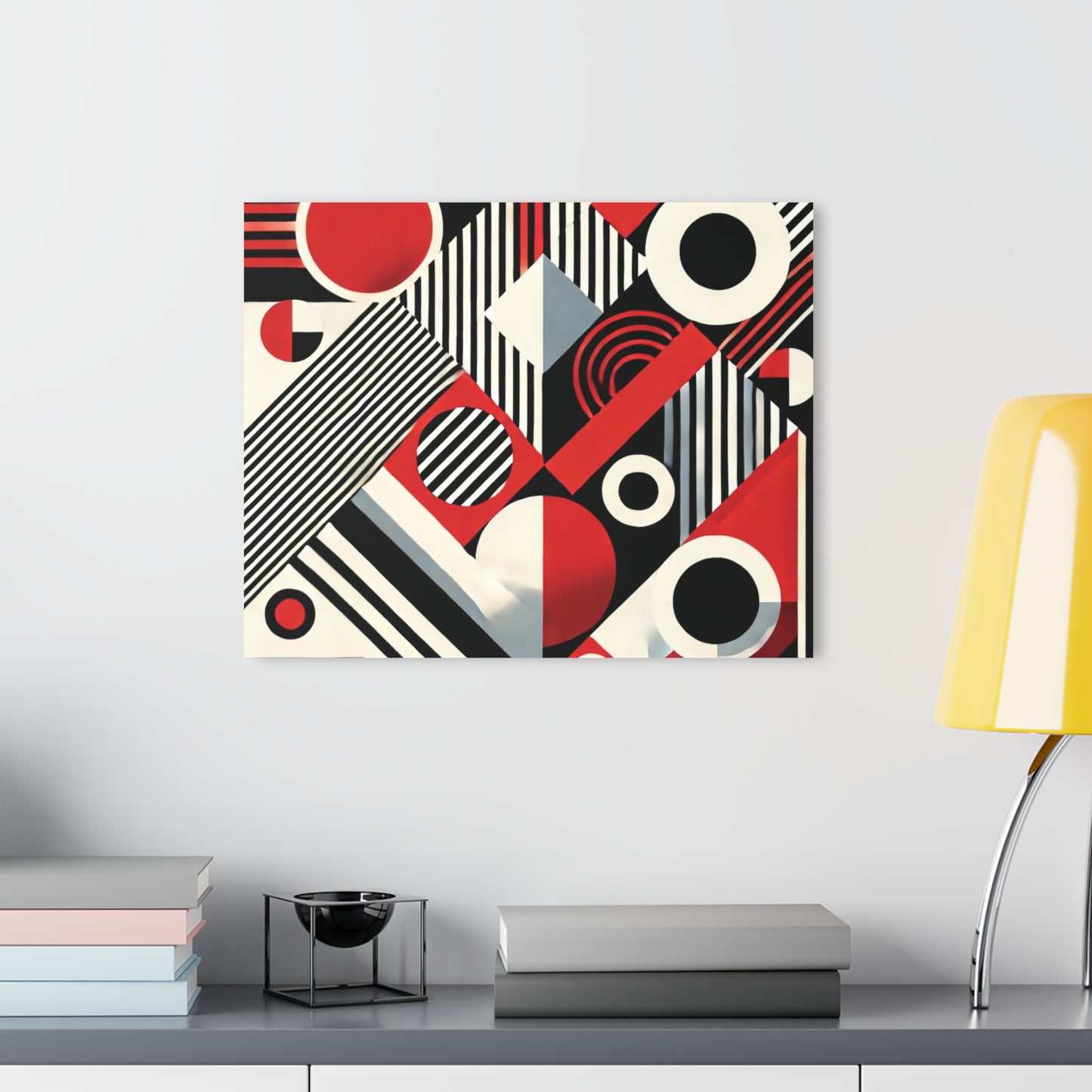 Red, Black & White Abstract - Acrylic Prints (French Cleat Hanging)