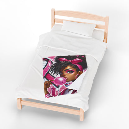 Pink Attitude - Velveteen Plush Blanket
