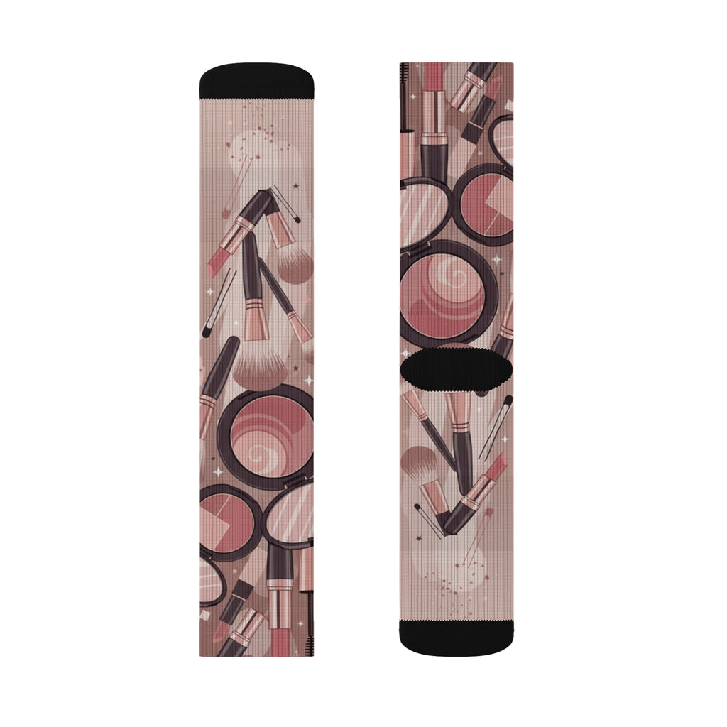 Makeup Icons Collage Socks