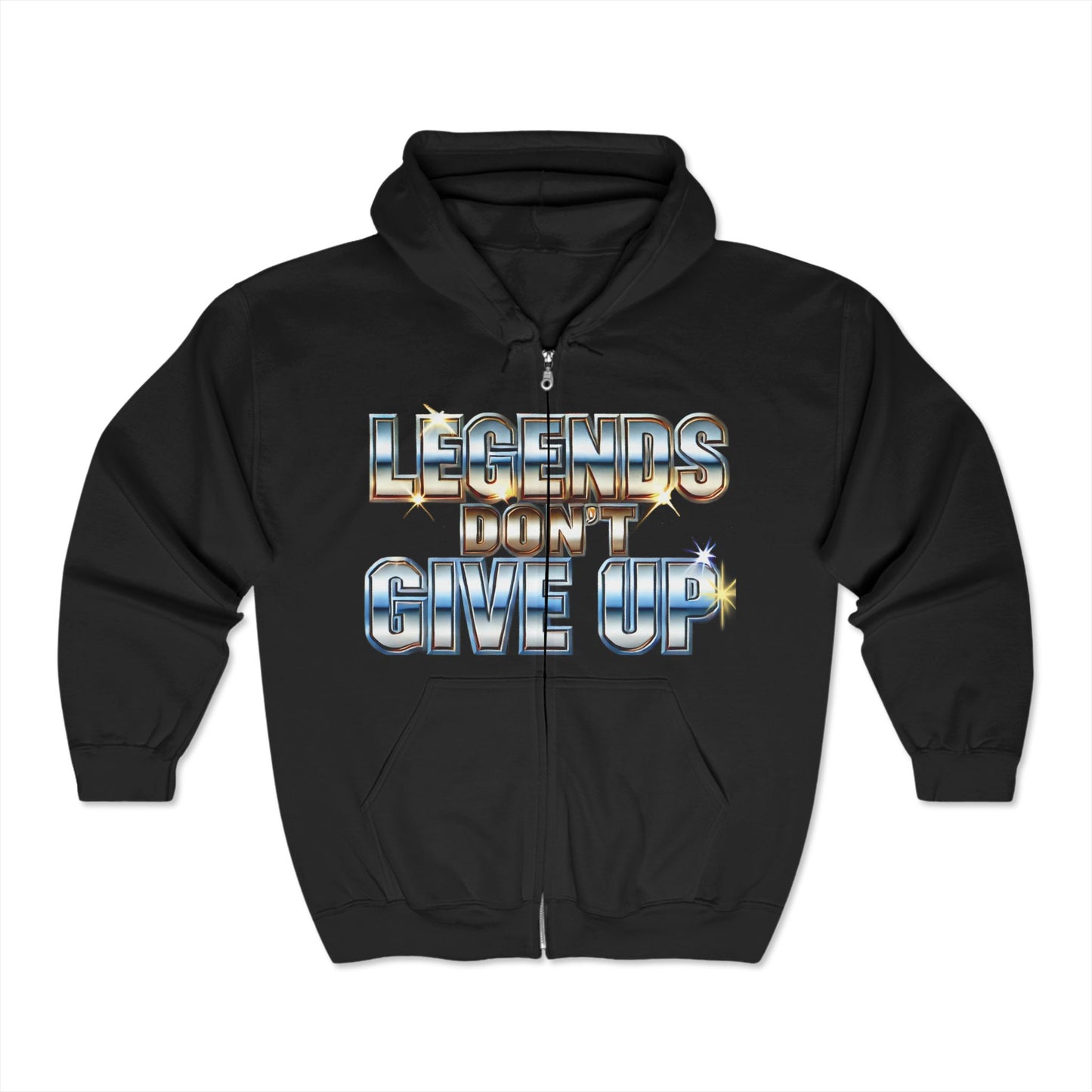 Legends Don't Give Up - Unisex Heavy Blend™ Full Zip Hooded Sweatshirt - Creatively Designed Shop