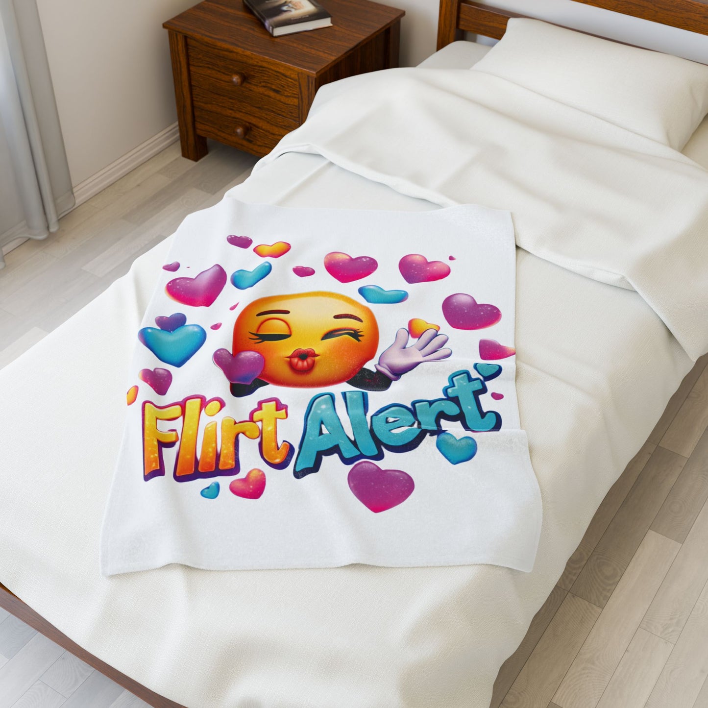 Flirt Alert - Velveteen Plush Blanket