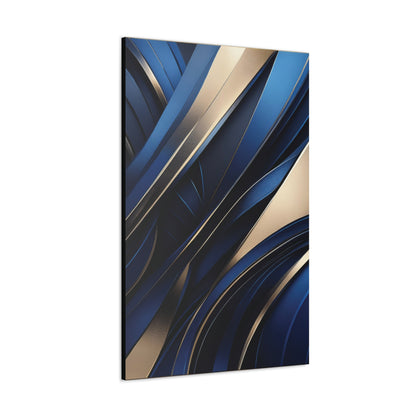 Abstract Blue & Gold - Canvas Gallery Wraps