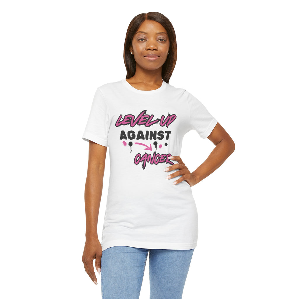 Level Up Against Cancer - Unisex Jersey Short Sleeve Tee