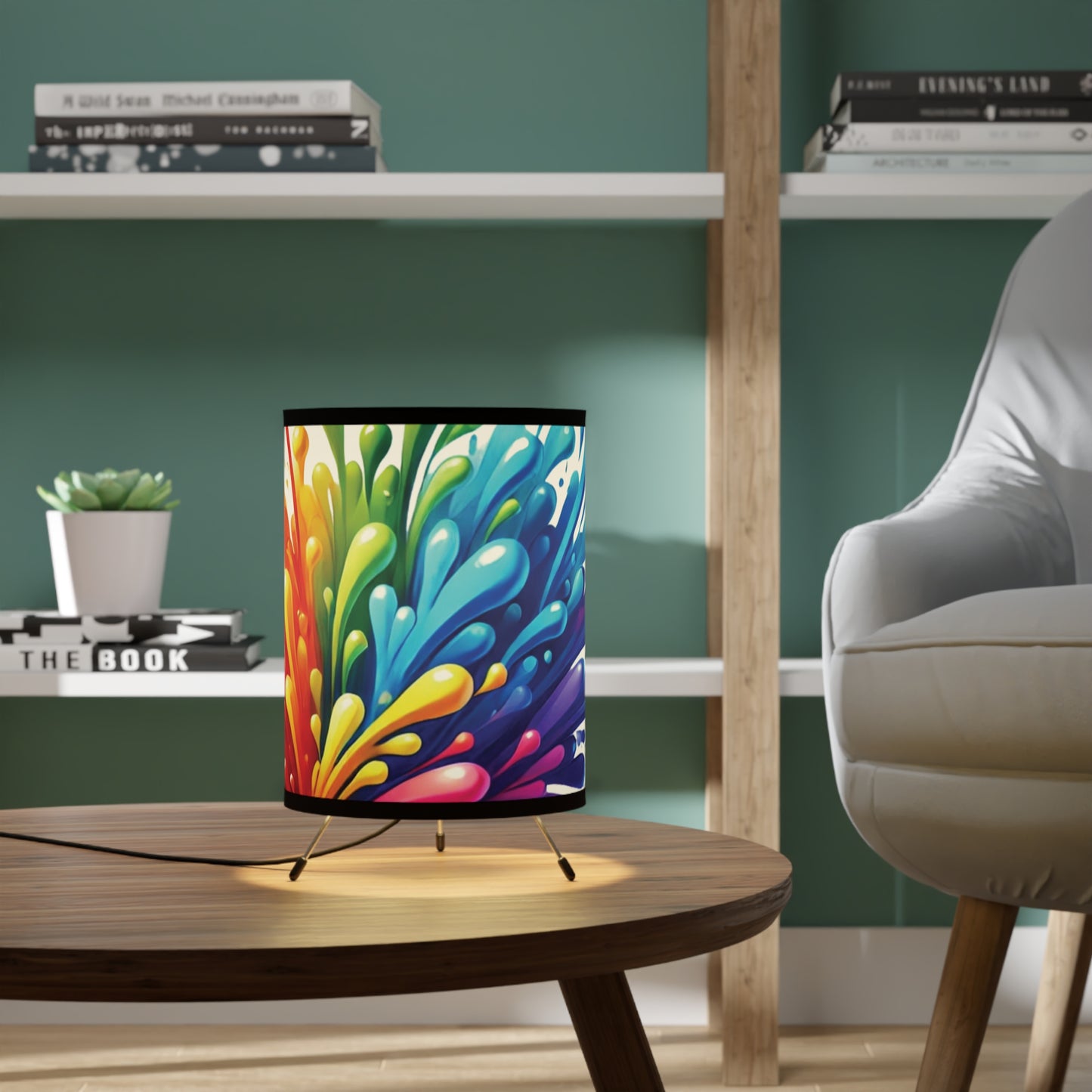 Color Splash - Tripod Lamp with High-Res Printed Shade, US\CA plug