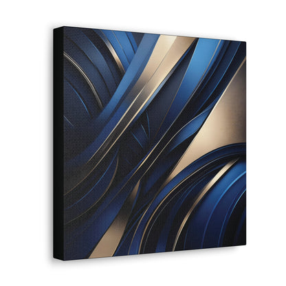 Abstract Blue & Gold - Canvas Gallery Wraps