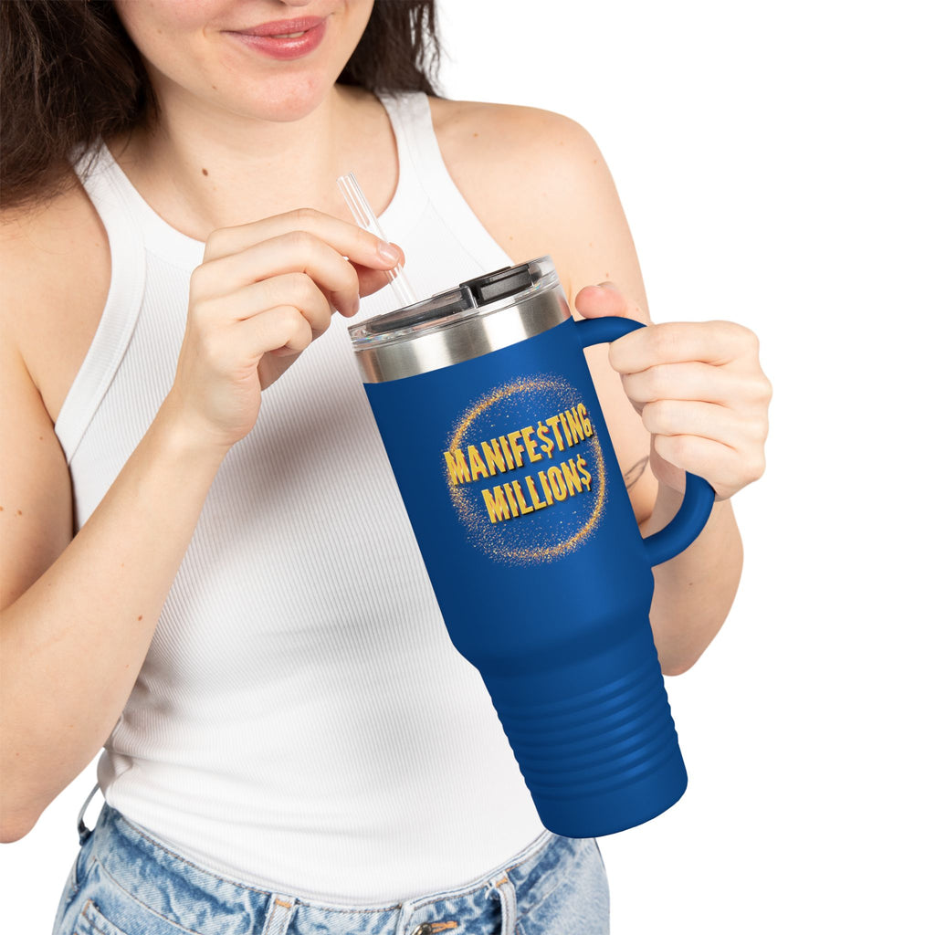 "Manifesting Millions" - Insulated Travel Mug, 40oz