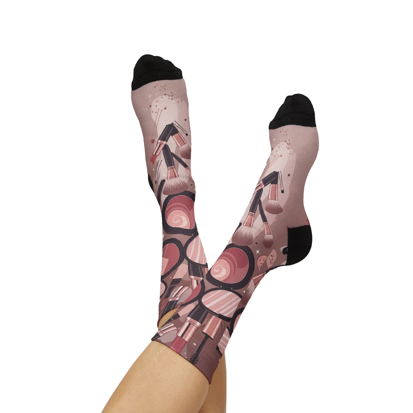 Makeup Icons Collage Socks