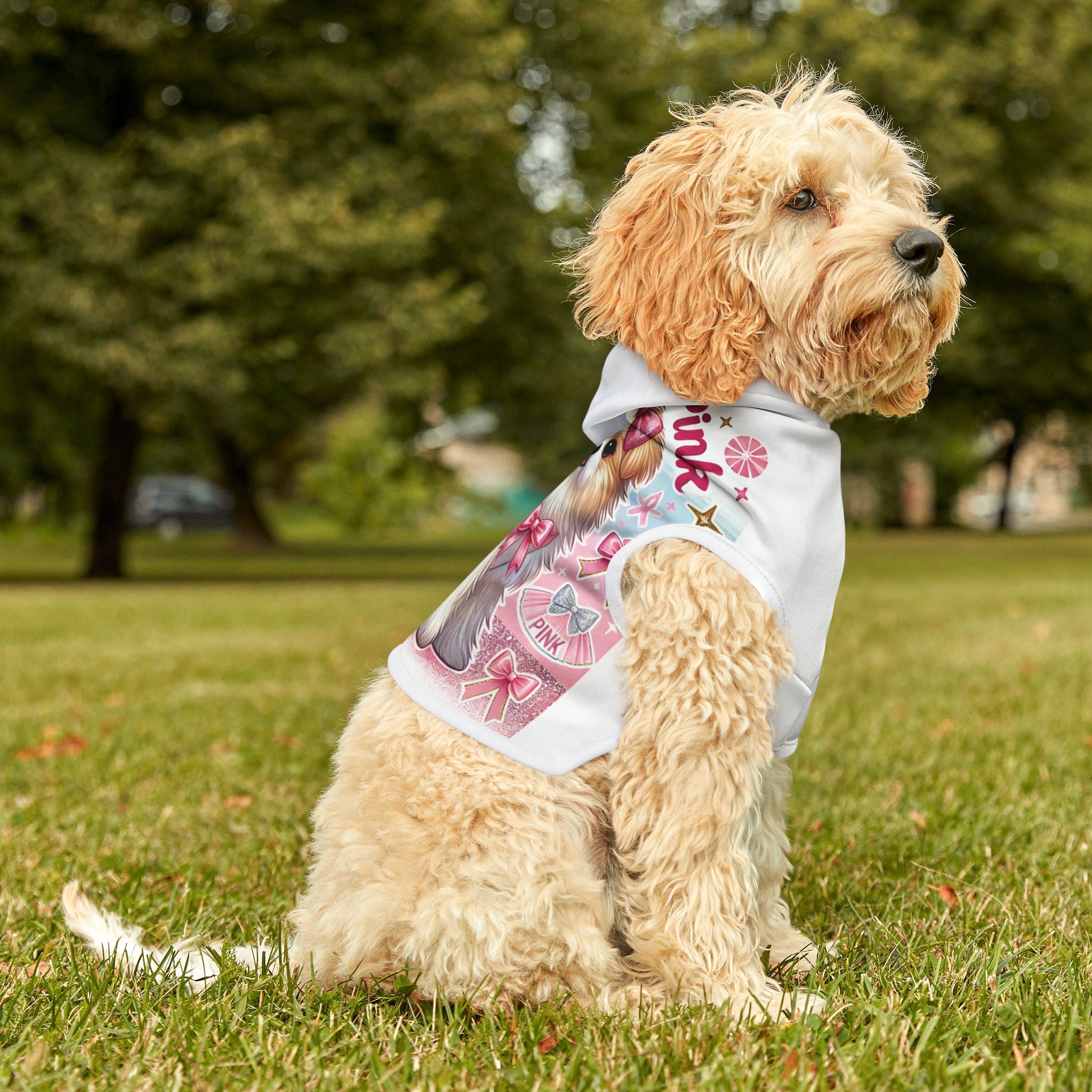 Bow Wow in Pink - Pet Hoodie