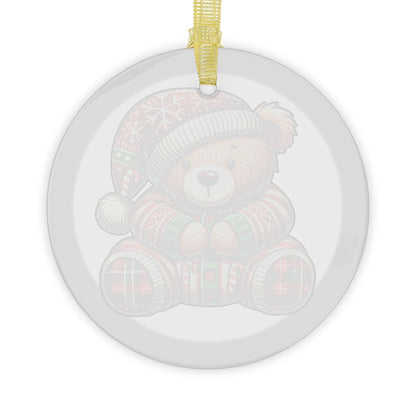 Teddy Bear in Pajamas - Glass Ornaments