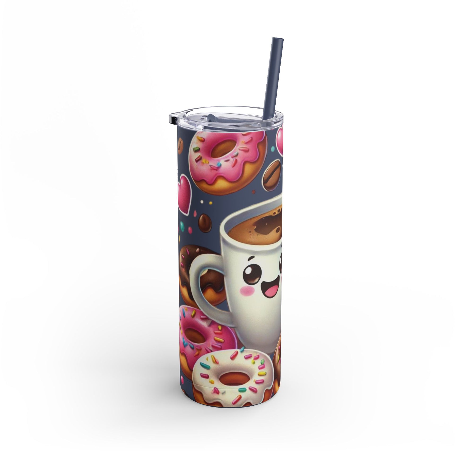 Coffee & Donuts - Maars Maker Skinny Matte Tumbler, 20oz - Creatively Designed Shop
