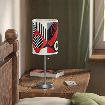 Red, Black & White Abstract - Lamp on a Stand, US|CA plug