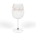 To Love & Laughter – Heart Design Wine Glass (12oz)