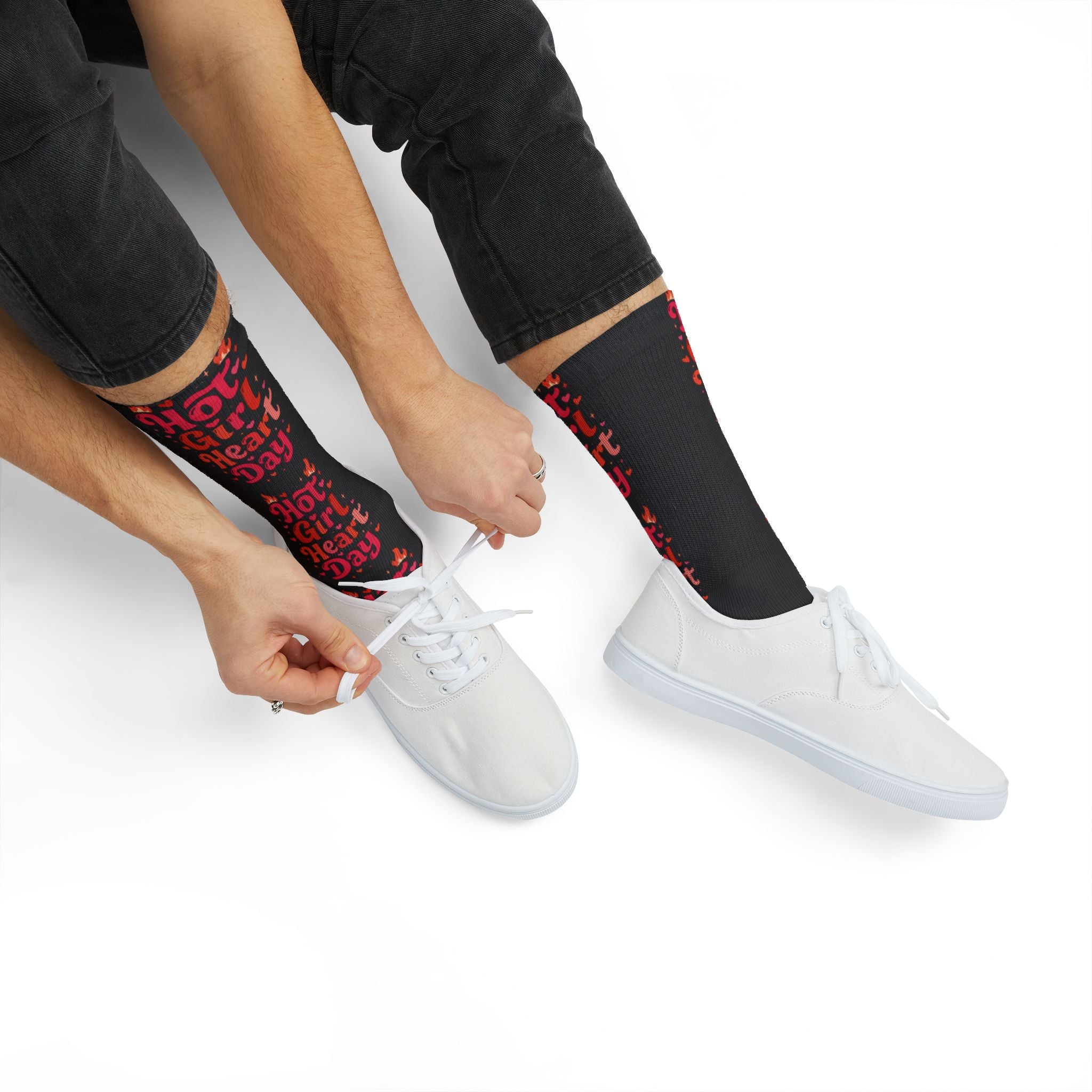 Hot Girl Heart Day Socks