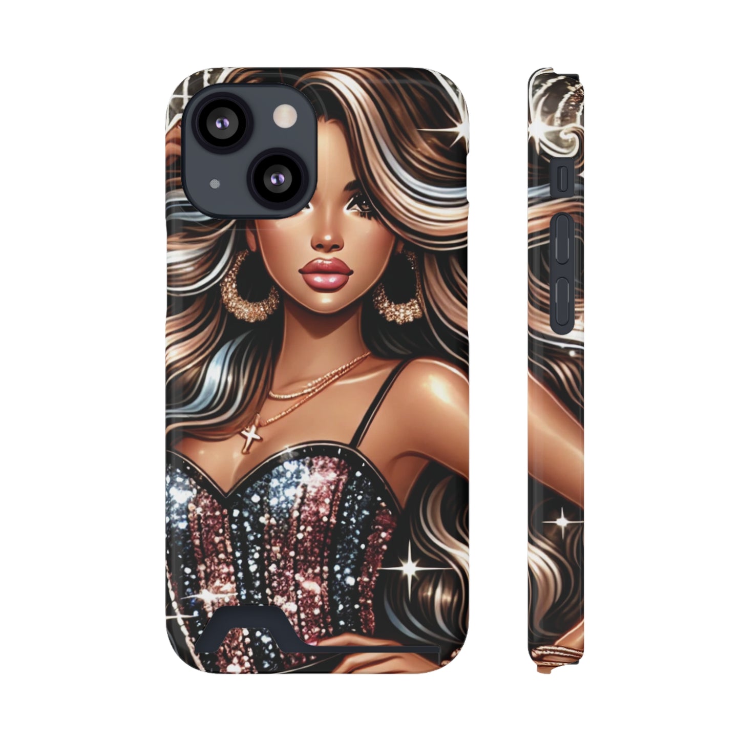 "Beautiful" - Phone Case With Card Holder - Creatively Designed Shop
