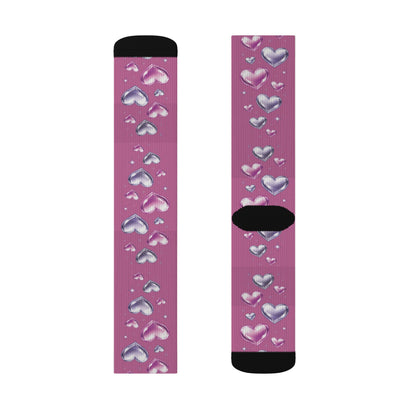 Purple & Pink Hearts Socks