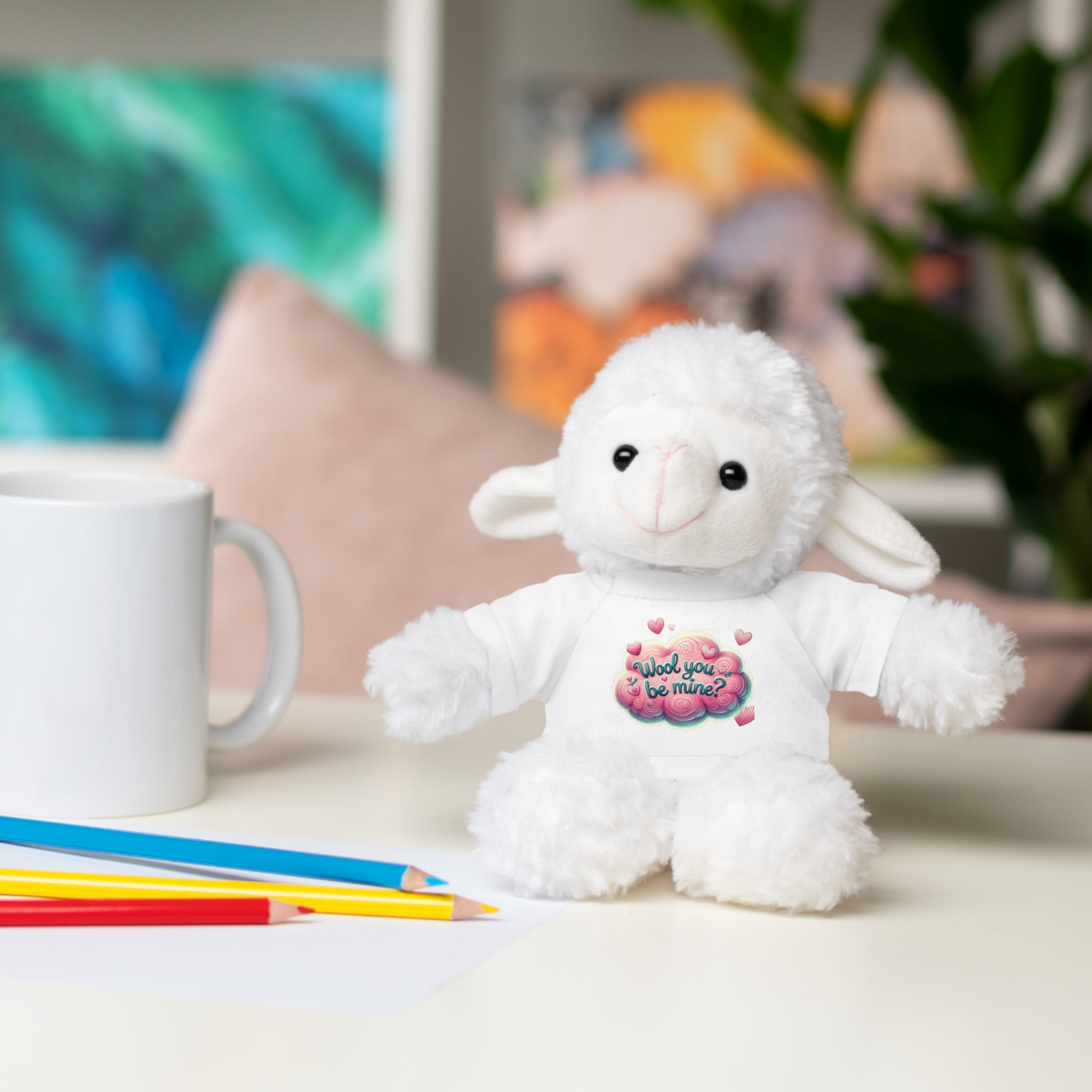 'Wool You Be Mine?' - Stuffed Sheep with Tee