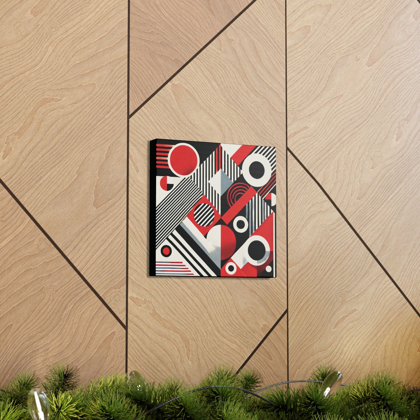 Red, Black & White Abstract - Canvas Gallery Wraps